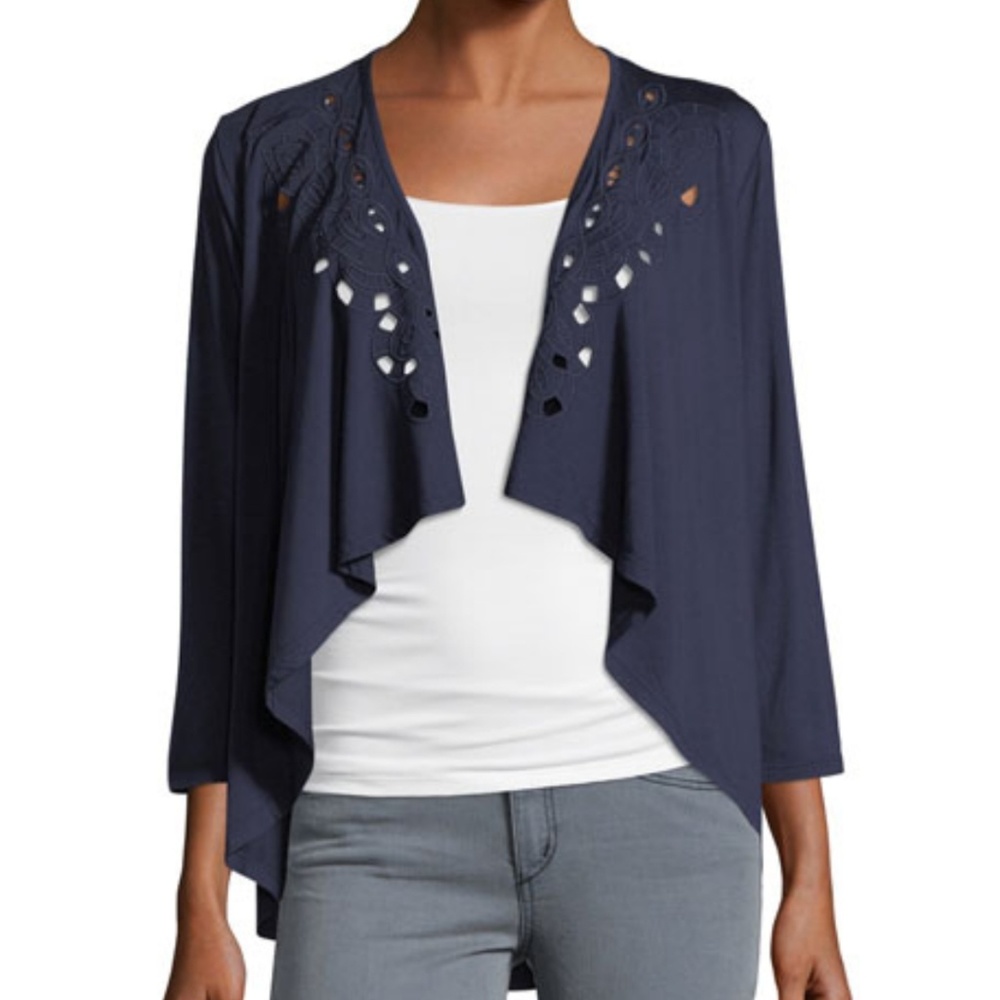 New Cardigan Neiman Marcus open front cardigan nav